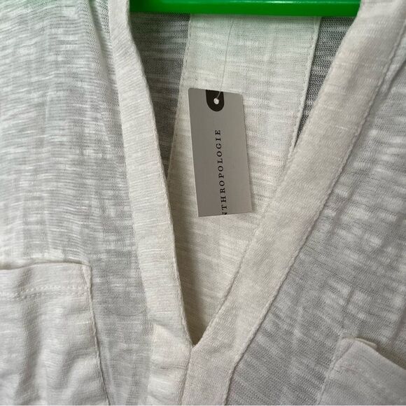 Anthropologie Porridge Odette Top Ivory Deep V-Neck Short Sleeves NWT - Picture 5 of 10